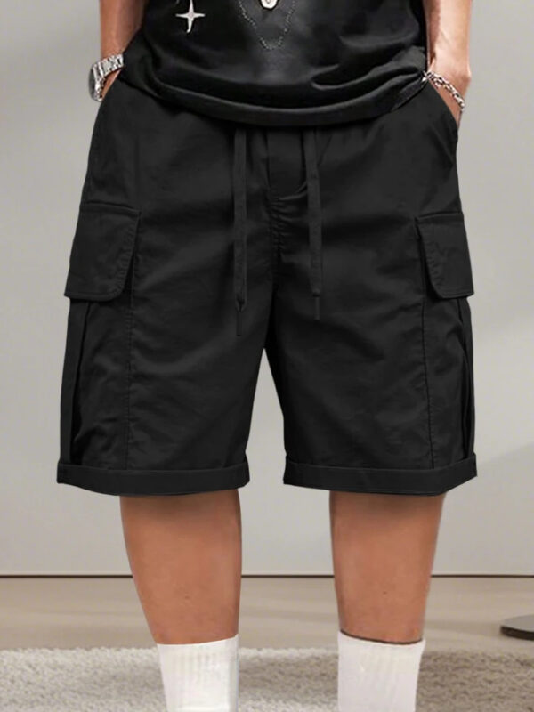 Men’s Lightweight Quick-Dry Cargo Shorts | Elastic Waistband & Multi-Pocket Outdoor Shorts - Image 2