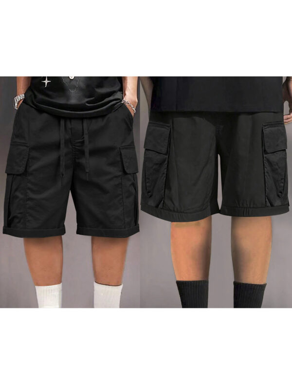Men’s Lightweight Quick-Dry Cargo Shorts | Elastic Waistband & Multi-Pocket Outdoor Shorts - Image 3