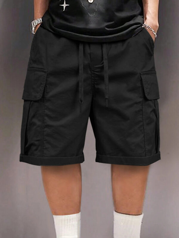Men’s Lightweight Quick-Dry Cargo Shorts | Elastic Waistband & Multi-Pocket Outdoor Shorts - Image 5